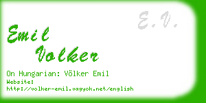 emil volker business card